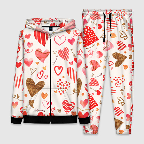 Женский костюм Любовный паттерн / 3D-Черный – фото 1