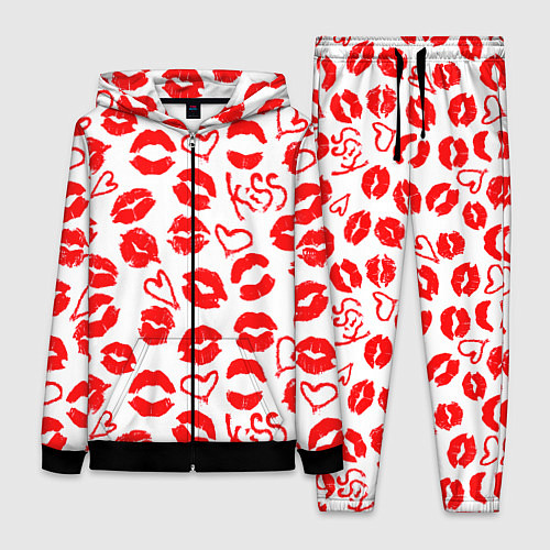 Женский костюм Губы и сердца / 3D-Черный – фото 1