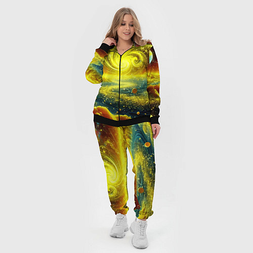 Женский костюм Neon galaxy - ai art fantasy / 3D-Черный – фото 4