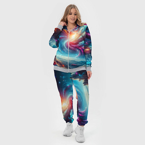 Женский костюм Fantastic neon space landscape - ai art fantasy / 3D-Меланж – фото 4