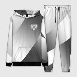 Женский 3D-костюм Герб России серый градиент, цвет: 3D-черный