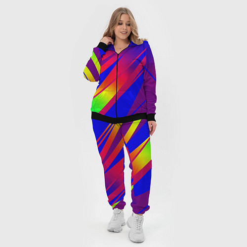 Женский костюм Красно-синий с полосами градиент / 3D-Черный – фото 4