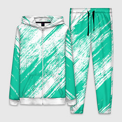 Женский 3D-костюм The color is turquoise and white, цвет: 3D-белый