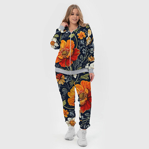 Женский костюм Маки и пионы старинный паттерн / 3D-Меланж – фото 4