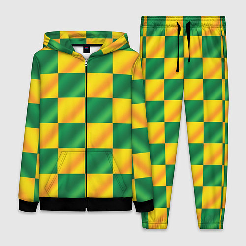 Женский костюм Желтый и зеленый геометрический паттерн / 3D-Черный – фото 1