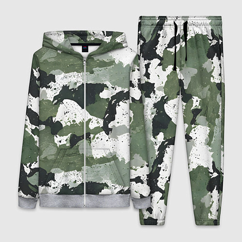 Женский костюм Зеленый фактурный камуфляж / 3D-Меланж – фото 1