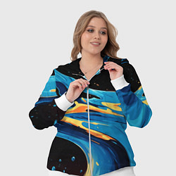 Женский 3D-костюм Синяя волна из красок, цвет: 3D-белый — фото 2