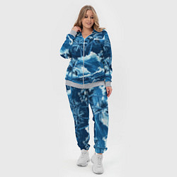Женский 3D-костюм Пальмы и волны - голубые оттенки паттерн, цвет: 3D-меланж — фото 2