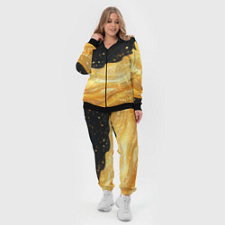 Женский 3D-костюм Золотистая материя на черном фоне, цвет: 3D-черный — фото 2