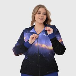 Женский 3D-костюм Молния в фиолетовом небе текстура, цвет: 3D-синий — фото 2