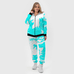 Женский 3D-костюм Голубой огонь текстура, цвет: 3D-черный — фото 2