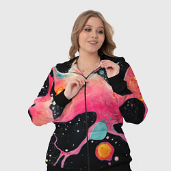 Женский 3D-костюм Розовая текстура в черном, цвет: 3D-черный — фото 2