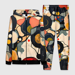 Женский 3D-костюм Абстракция с кругами и краской, цвет: 3D-черный