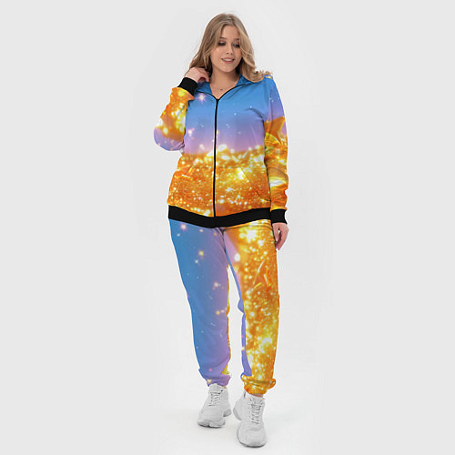 Женский костюм Золотые шарики на голубом фоне / 3D-Черный – фото 4