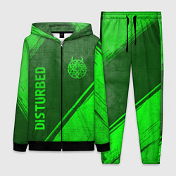 Женский 3D-костюм Disturbed - green gradient вертикально, цвет: 3D-черный