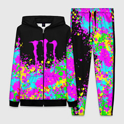 Женский 3D-костюм Monster energy краски неоновые, цвет: 3D-черный