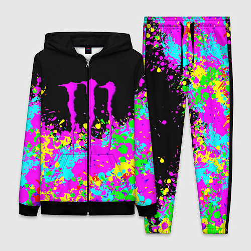 Женский костюм Monster energy краски неоновые / 3D-Черный – фото 1