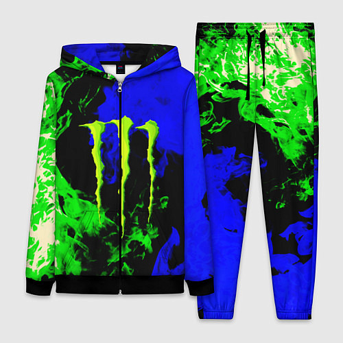 Женский костюм Monster energy кислотный огонь / 3D-Черный – фото 1