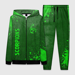 Женский 3D-костюм Scorpions - green gradient вертикально, цвет: 3D-черный