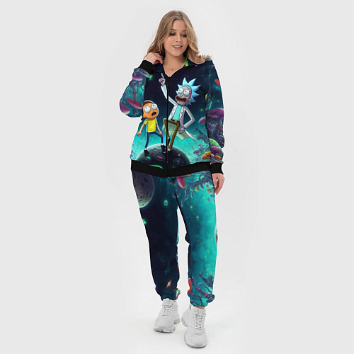 Женский костюм Рик и Морти на планете сказочных грибов / 3D-Черный – фото 4