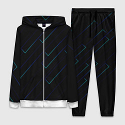 Женский 3D-костюм Color blue black, цвет: 3D-белый