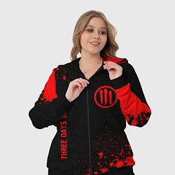 Женский 3D-костюм Three Days Grace - red gradient вертикально, цвет: 3D-черный — фото 2