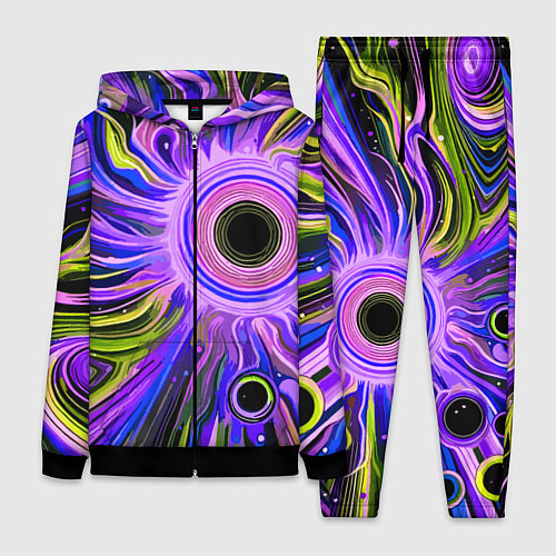 Женский костюм Абстрактный неоновый космос - чёрная дыра / 3D-Черный – фото 1