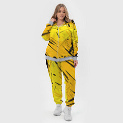 Женский 3D-костюм Желтая краска на черном фоне, цвет: 3D-меланж — фото 2