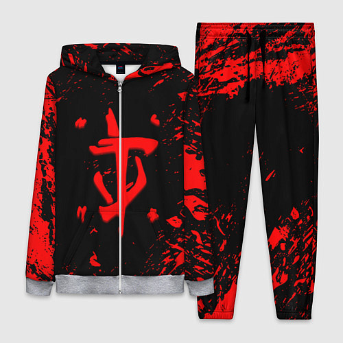 Женский костюм Doom красные краски / 3D-Меланж – фото 1