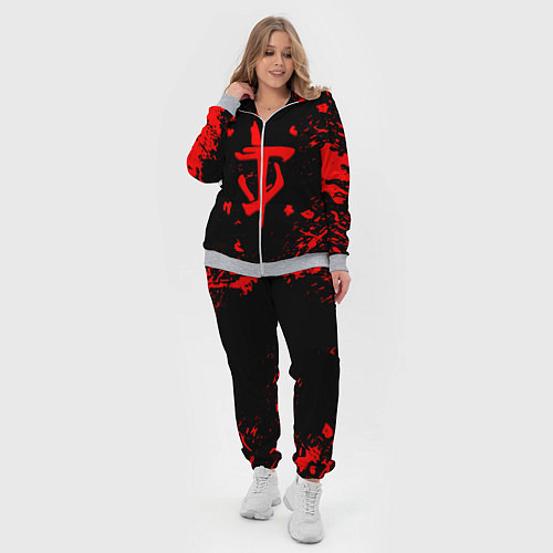 Женский костюм Doom красные краски / 3D-Меланж – фото 4