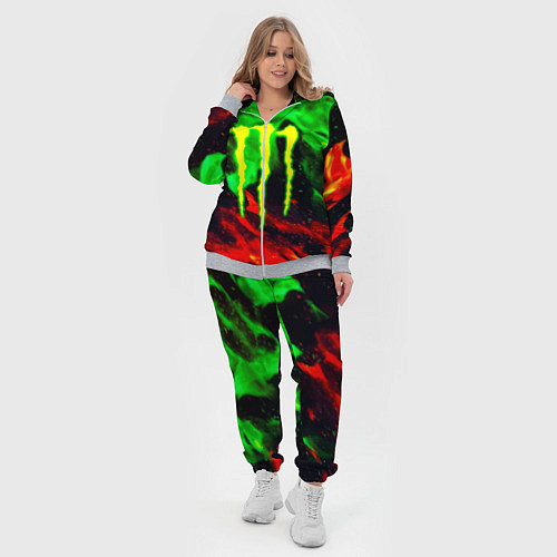 Женский костюм Monster energy огонь лого / 3D-Меланж – фото 4