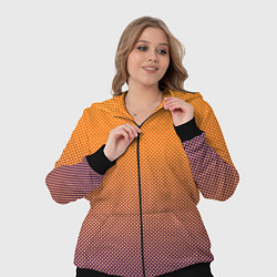 Женский 3D-костюм Градиент оранжевый в фиолетовый мелкий ромбик, цвет: 3D-черный — фото 2