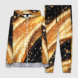 Женский 3D-костюм Золотая текстура на черном фоне, цвет: 3D-меланж