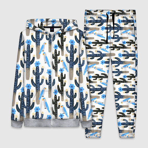 Женский костюм Кактусы и попугаи / 3D-Меланж – фото 1