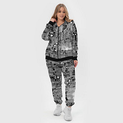 Женский 3D-костюм Чёрно-белые абстракция точки полоски, цвет: 3D-черный — фото 2