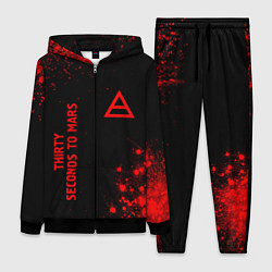Женский 3D-костюм Thirty Seconds to Mars - red gradient вертикально, цвет: 3D-черный
