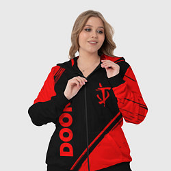 Женский 3D-костюм Doom - red gradient вертикально, цвет: 3D-черный — фото 2