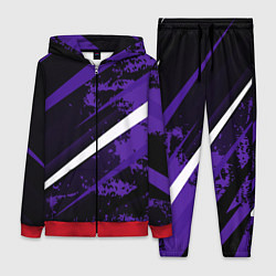 Женский 3D-костюм Color black purple line, цвет: 3D-красный