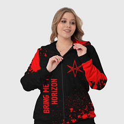 Женский 3D-костюм Bring Me the Horizon - red gradient вертикально, цвет: 3D-черный — фото 2