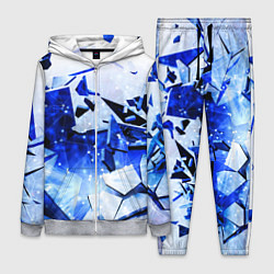 Женский 3D-костюм Абстрактный космический синий фон неоновых плит, цвет: 3D-меланж