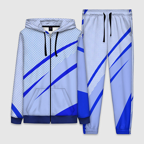 Женский костюм Светло-синий текстура с полосой / 3D-Синий – фото 1