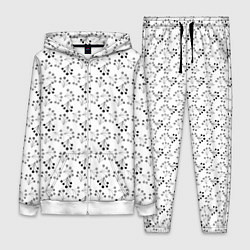 Женский 3D-костюм Черно белый ягодный узор ретро, цвет: 3D-белый