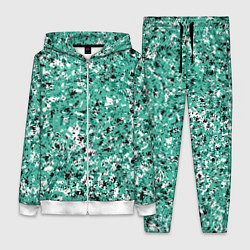 Женский костюм Бирюзовый с чёрно-белыми пятнами