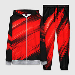 Женский 3D-костюм Красные мазги краски на черном, цвет: 3D-меланж