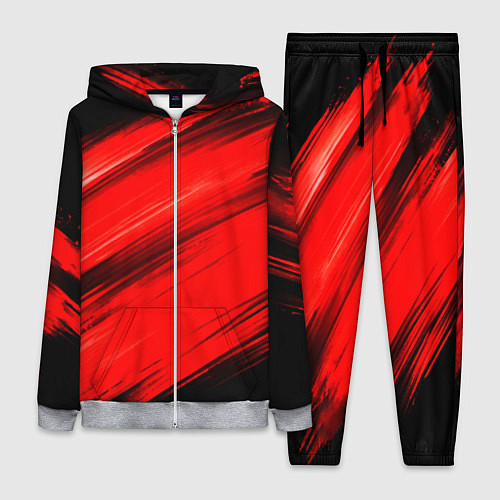 Женский костюм Красные мазги краски на черном / 3D-Меланж – фото 1