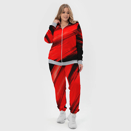 Женский костюм Красные мазги краски на черном / 3D-Меланж – фото 4