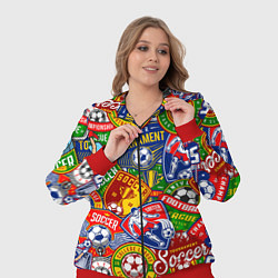 Женский 3D-костюм Футбольные лиги паттерн, цвет: 3D-красный — фото 2