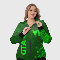 Женский 3D-костюм GTA 6 - green gradient вертикально, цвет: 3D-черный — фото 2