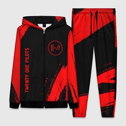 Женский 3D-костюм Twenty One Pilots - red gradient вертикально, цвет: 3D-черный