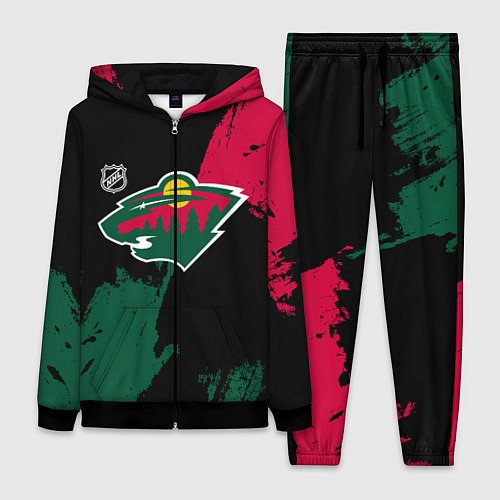 Женский костюм Миннесота Уайлд - брызги краски / 3D-Черный – фото 1